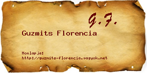 Guzmits Florencia névjegykártya